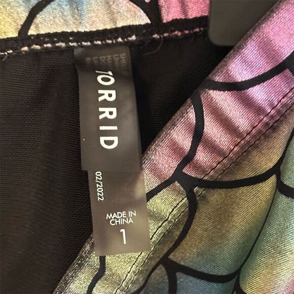 Torrid Women's High-Rise Mermaid Swim Bottom Size 1X Rainbow Fish Scales - Picture 11 of 12